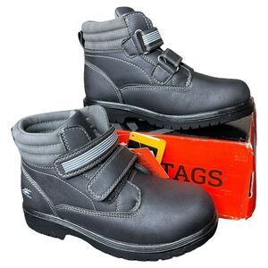 NEW Deer Stags Kids' Marker Waterproof Black/Grey Work Boot 2.5M